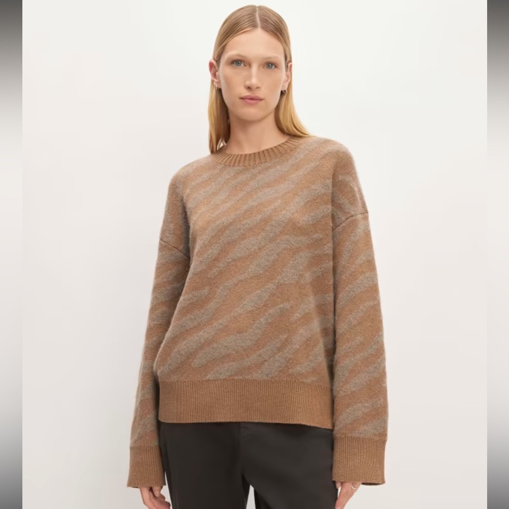 Everlane The Alpaca Tiger Jacquard Crewneck